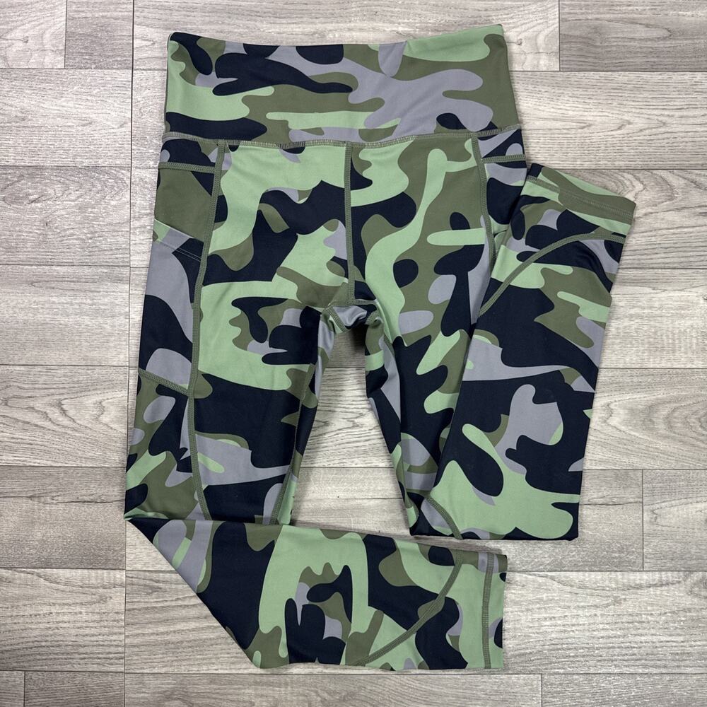 Zyia Active High Rise Leggings Skinny Green Camo Print sz 6-8